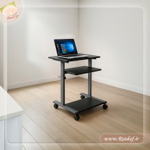 میز پرتابل دنیز، با قابلیت تنظیم ارتفاع ، صفحه میز از جنس ام دی اف و پایه‌های فلزی مقاوم – تولیدی علم گستر صدف