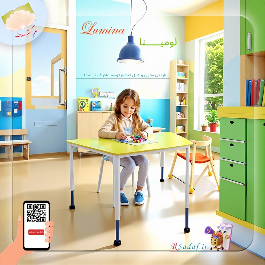 میز قابل تنظیم ذوزنقه لومینا کد 312