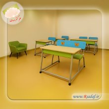 میز و نیمکت دو نفره دانش آموزی مدل شاپرک با طراحی کودک‌پسند – تولیدعلم گستر صدف