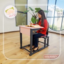 میز و صندلی تک نفره مدل آکوبا ۲۱۰ مناسب دانش‌آموزان، ویژه مدارس – تولیدی علم گستر صدف